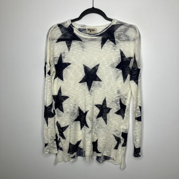 SHOW ME YOUR MUMU SMYM Bonfire Sweater Stars Navy Cream Small - Picture 2 of 5